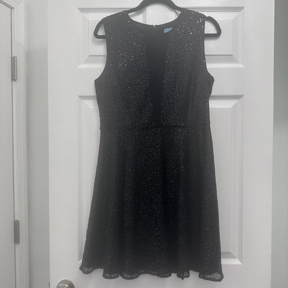 Black Cynthia Rowley Sequin Dress Size 14 - Picture 1 of 6
